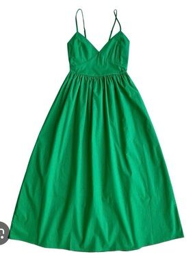 Ali Golden Tie Back Maxi dress in Kelley green poplin